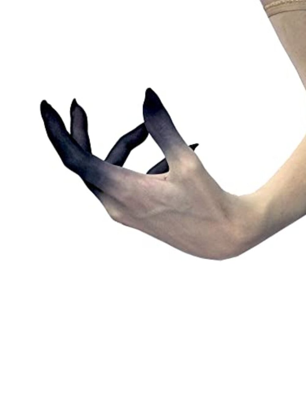 Glitter Nude Illusion Second Skin Sheer Seamless Gloves | Sheer over-elbow